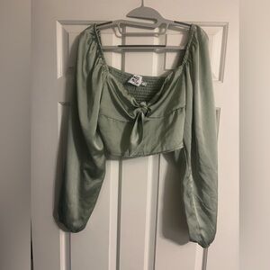 Princess Polly Sage Green Blouse